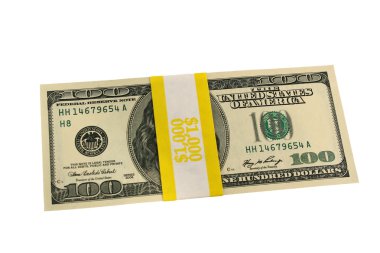 Banded one hundred dollar bills clipart