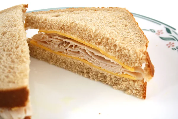 Elszigetelt pulyka szendvics — Stock Fotó