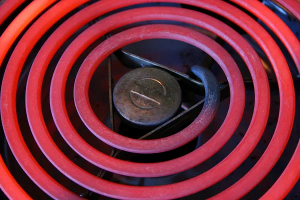 Červené horké elektrický sporák cívky — Stock fotografie
