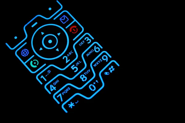 Klawiatura podświetlana telefon komórkowy — Zdjęcie stockowe