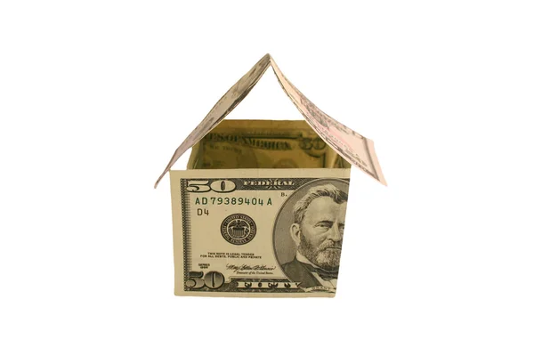 Casa hecha de billetes de 50 dólares —  Fotos de Stock