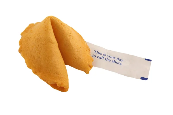 Na białym tle fortune cookie — Zdjęcie stockowe