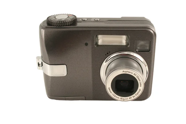 Μέτωπο απομονωμένες ψηφιακή φωτογραφική μηχανή σε λευκό — Φωτογραφία Αρχείου