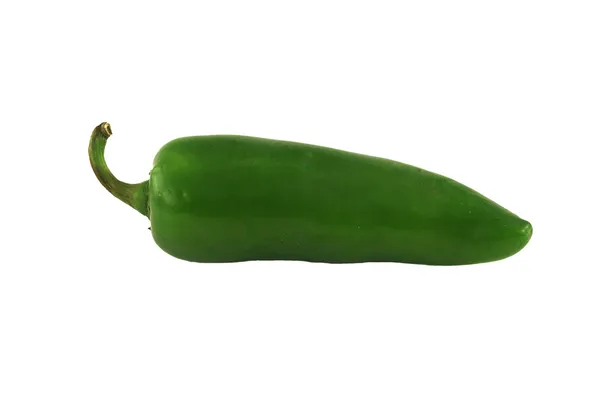 Eristetty vihreä Jalapeno pippuri valkoinen — kuvapankkivalokuva