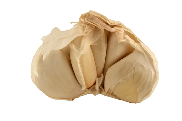Isolated Garlic half a bulb with cloves — Stock Photo, Image