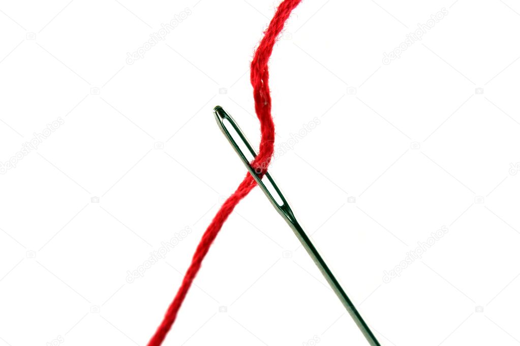 Needle and red thread