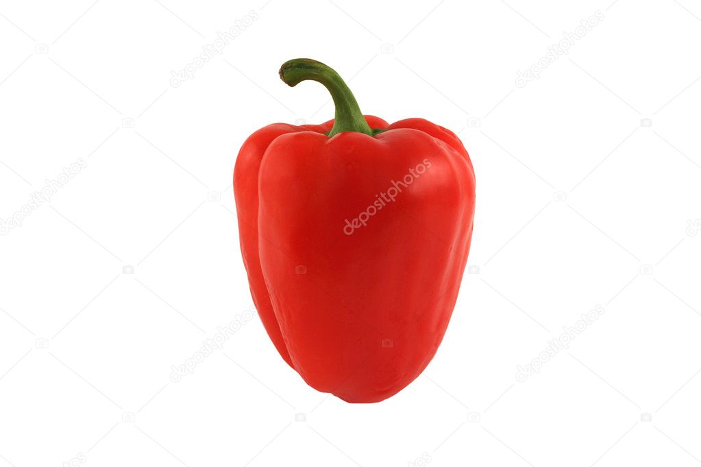 Isolated red bell pepper on white