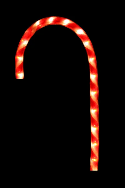 Candy cane ljus på svart bakgrund — Stockfoto