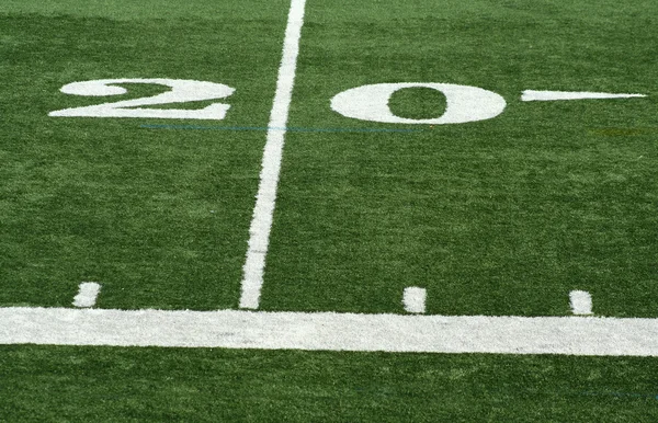 Football twenty yard marker — Stock Photo, Image