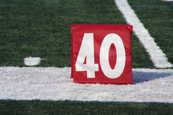 Značka 40 yard fotbal — Stock fotografie