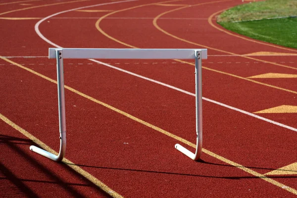 Running track hurdle — Stock Photo, Image