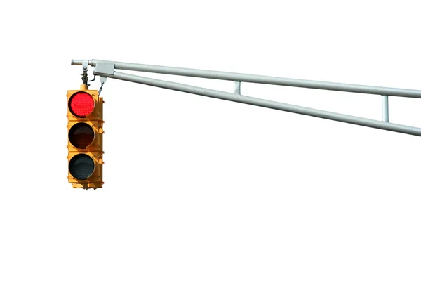 Izolované červený semafor světelný — Stock fotografie