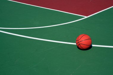 Basketball at three point line clipart