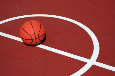 Basketball at center court clipart