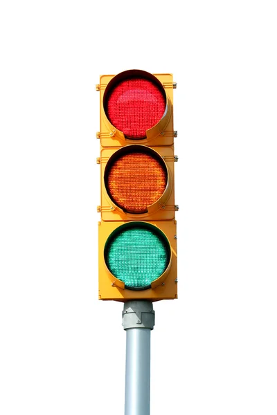 Isolated Traffic signal light — Stock Photo, Image
