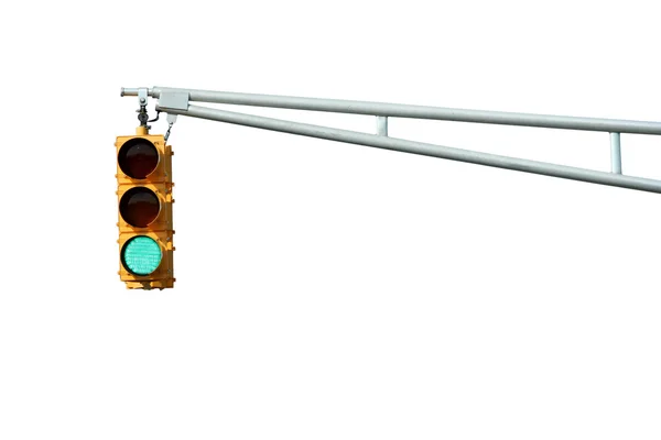 孤立したグリーン交通信号灯 — ストック写真