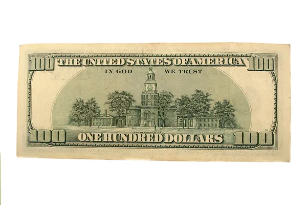 Terug de helft van een honderd dollar bill — Stockfoto