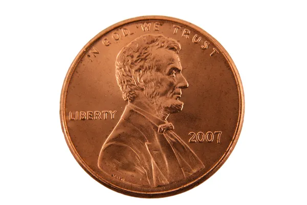 Isolated US penny — Stock Photo, Image