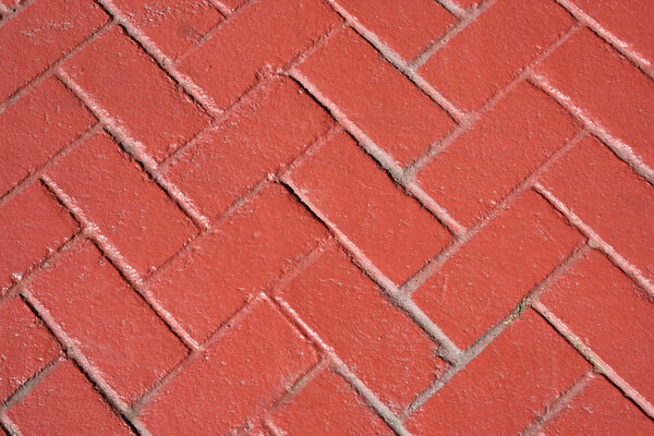 Some Red bricks in a herringbone pattern