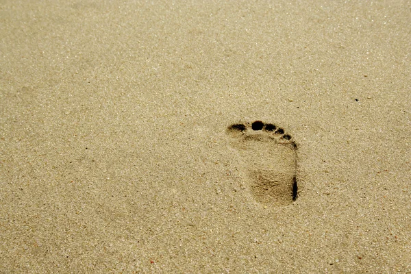 Footprint on the beach — Stock Photo, Image