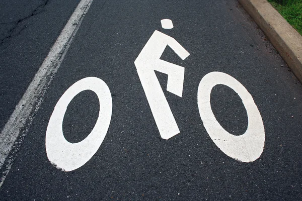 자전거 레인 표시 — 스톡 사진