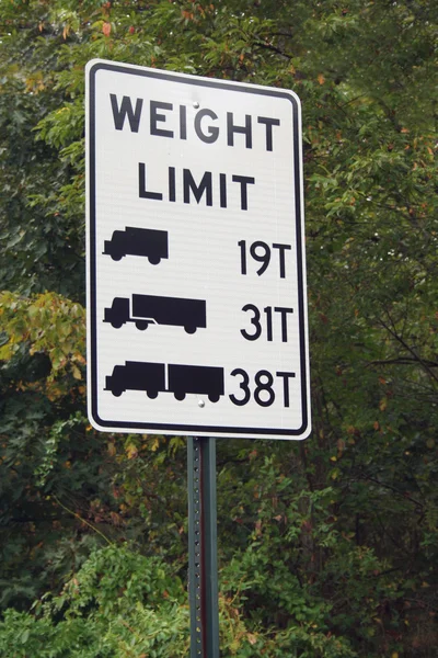Lastbil vikt gräns tecknet — Stockfoto