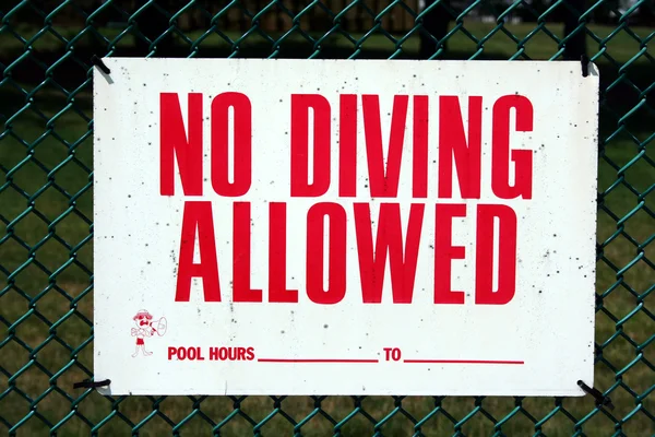 Žádné potápěčské znamení — Stock fotografie