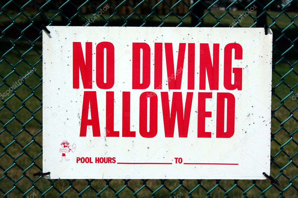 No Diving sign