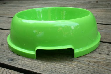 Green dog water bowl clipart