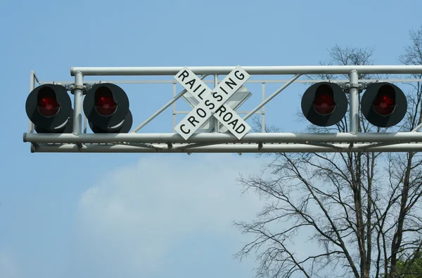 Railroad crossing sign — Stock Photo, Image