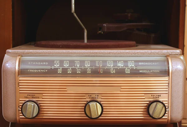 Radio d'epoca e fonogramma — Foto Stock