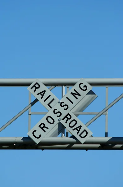 Železniční přejezd znamení — Stock fotografie