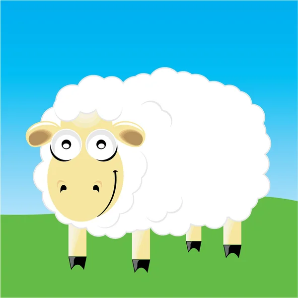 Schafe lächeln Charakter — Stockvektor