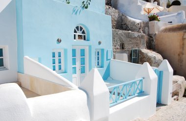 Traditional architecture of Santorini clipart