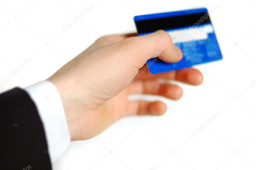 Credit card in man's hand