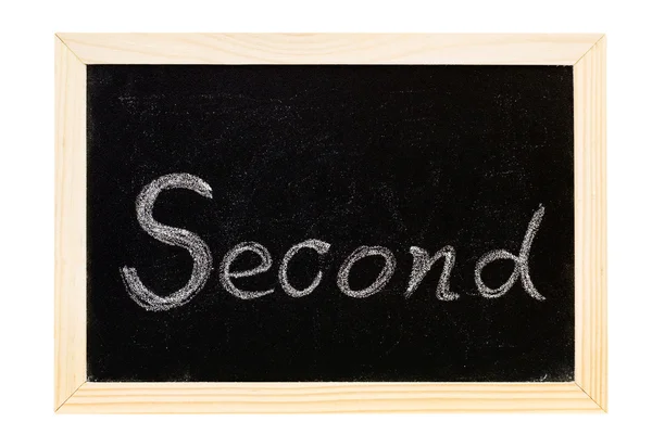 Blackboard geschreven "tweede" — Stockfoto