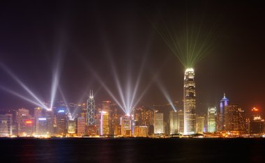 Night scenes of rays show in HK clipart