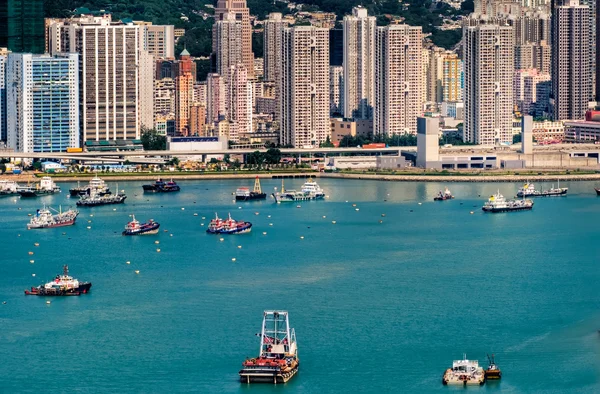 Bateaux colorés à Hong Kong — Photo