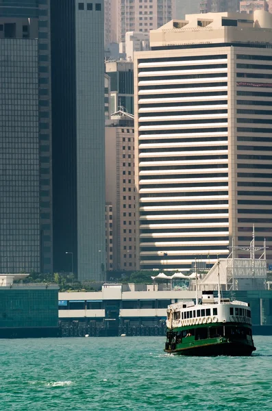 Ferry on harbor in Hong Kong — Stock Photo, Image