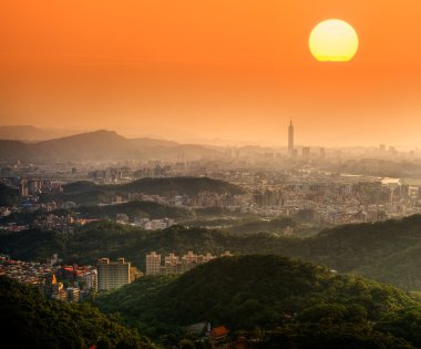 Taipei sunset clipart