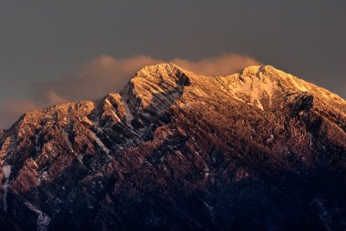 Mountain Jade north peak in dawn clipart