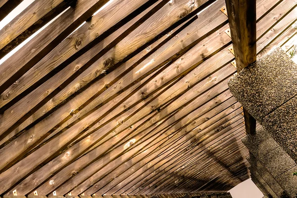 Beautiful architecture of wooden roof — Stock Photo, Image