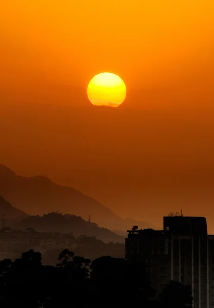 Krajina města sunset — Stock fotografie