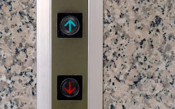 Przycisk winda w górę iw dół znak — Zdjęcie stockowe