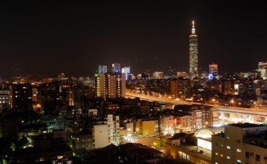 City night scene in Taipei clipart