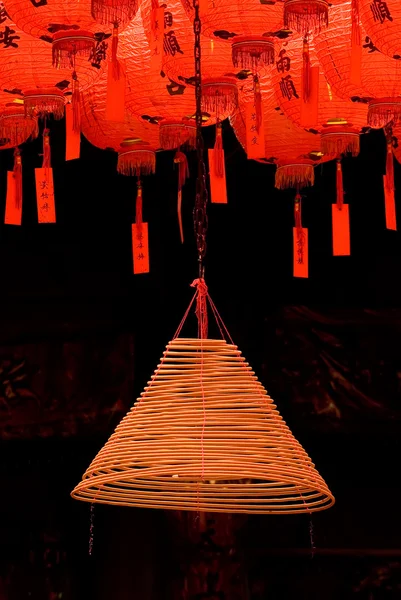 红色和美丽中国彩灯 — 图库照片
