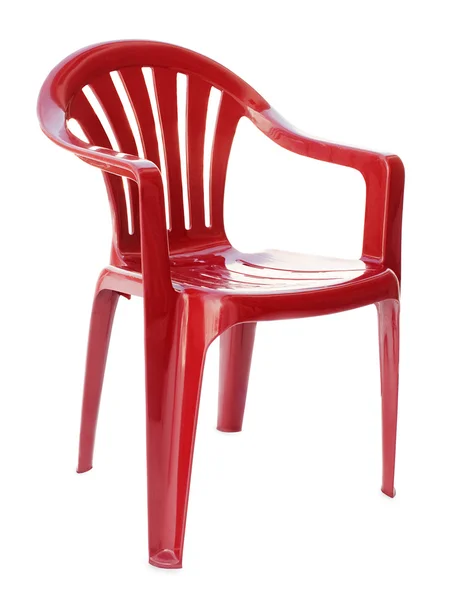 Red plastic chair — Stock Photo, Image