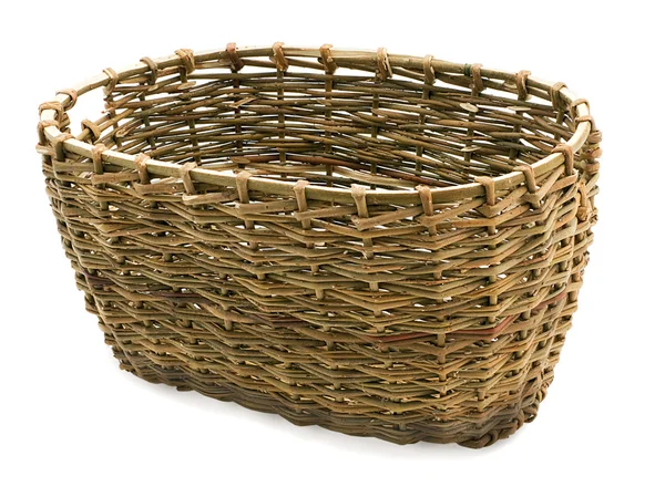 Basket in wattled from willow rods Stock Image