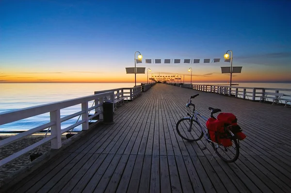 Bike on a pier Stock Image