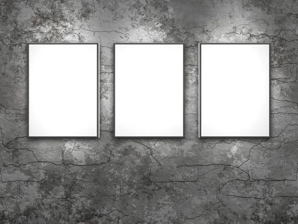 Üç Beyaz Çerçeve — Stok fotoğraf